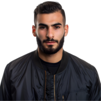 A man with a beard and a black jacket png