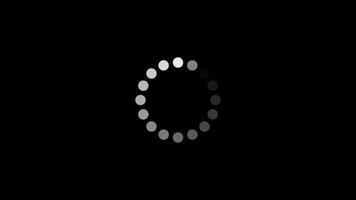 Loading circle animation. Round loading animation. White gradient dotted round loading. Loading animation. Transparent background with alpha channel video