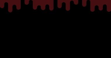 Melted chocolate dripping animation. Dessert background with melted chocolate. Sweet ice cream flowing down. Motion graphic. 4K animation. Transparent background with alpha channel video