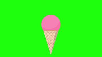Sweet ice cream animation. Ice cream cone animation. Ice cream cone with topping and colorful sprinkles video