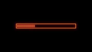 Loading bar animation. Glowing neon loading bar animation. Loading progress bar animation. Transparent background with alpha channel video