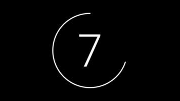Countdown animation from 10 to 0 seconds. Circle countdown timer. Simple countdown animation. Countdown animation. Transparent background with alpha channel video
