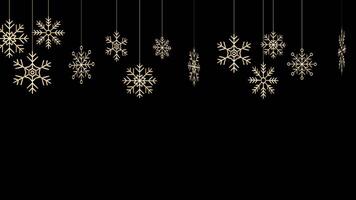 Winter background animation. Gold snowflakes animation. Abstract snowflake border. Winter holidays theme. Background with snowflakes. Transparent background with alpha channel video