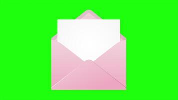 Animation of the opening envelope with white paper. Email message icon animation. Message notification animation. Mail and messaging icon video