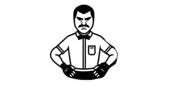 Animation forms a sketch of a boxing referee icon video