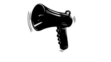 Animation forms a sketch of the megaphone icon video