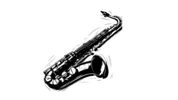 Animation forms a sketch of the Saxophone icon video