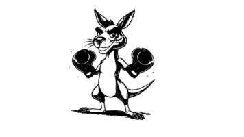 Animation forms a sketch of a kangaroo icon wearing boxing gloves video