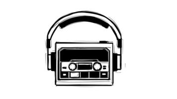 Animation forms a sketch of the Walkman icon video