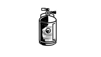 Animation forms a sketch of a gas cylinder icon video