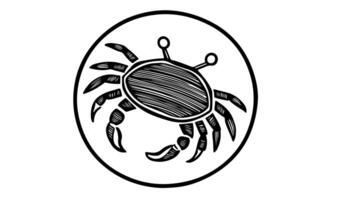 Animation forms a sketch of a crab icon video