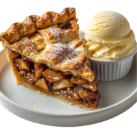 A slice of pie and a scoop of ice cream png