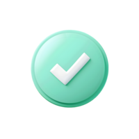 A green button with a check mark on it png