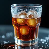 A close-up photo of glass of cola