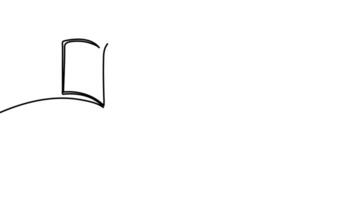 continuous line drawing of an open book Single line drawing The concept of education in a single line background for the world video