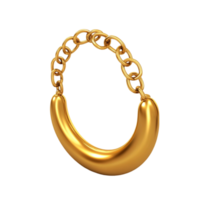 Golden Chain with Attached Link on Transparent Background png
