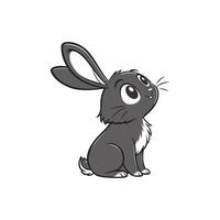 A black and white drawing of a rabbit vector