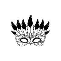 mask with feathers vector