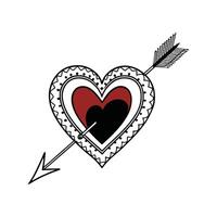 A heart with an arrow in it vector
