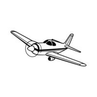 Airplane coloring page with airplane in the sky vector
