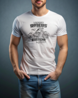 A male wearing a white Tshirt Mockup with a standing there is luxury solid color Background psd