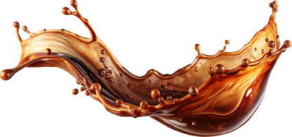 coffee liquid flow splash with bubbles png