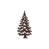 A black and white drawing of a pine tree vector