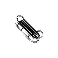 Sled icon in black and white on a white background vector