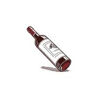 A wine bottle with a label on it vector