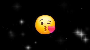 A smiley face with a heart on it in the dark video