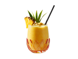 A drink with pineapple and a straw png