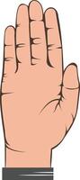 Hand showing stop gesture Front view. vector