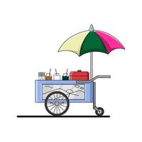 cart with ice cream and drinks on it vector