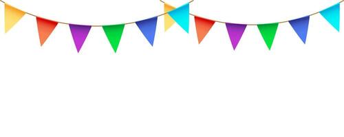 Carnival garland with flags. Festive multicolored buntings for holiday design vector
