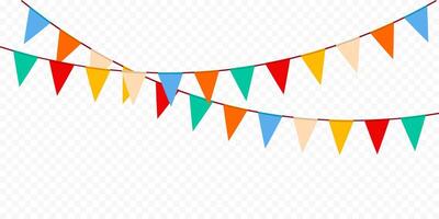 Colorful flag party decoration element on white background. vector