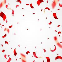 Red confetti abstract pattern border frame, Bright festive tinsel of red color. Valentines Day, Birthday, Holiday, New Year, Carnival festivity, confetti, vector