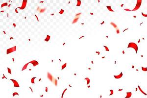 Abstract red confetti party celebration banner background template, Great for a birthday party or an event celebration invitation or decor. confetti, vector