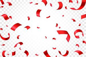 Red confetti explosion on white background. Celebration Event and Party confetti and ribbons vector