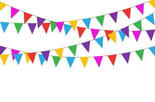 Festive Bunting Flags in Bright Colors. circus party design decoration. vector