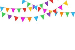 Festive Bunting Flags on White Background. Party celebration background. vector
