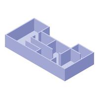 Isometric empty apartment or office floor plan showing rooms and walls vector