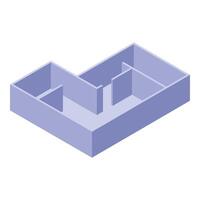 Empty apartment layout showing rooms and walls in isometric view vector