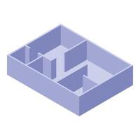 Isometric empty apartment floor plan showing rooms and walls vector
