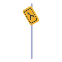 Y intersection traffic sign showing two directions on post vector
