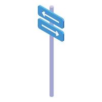 Two way traffic sign showing opposite directions on isometric pole vector