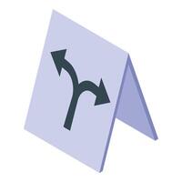 Two way direction sign showing different directions isometric view vector