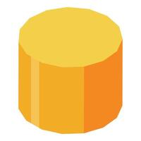 Yellow cylinder representing data analysis and business growth vector
