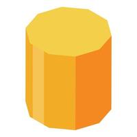 Octagonal prism representing geometric shapes in vibrant yellow and orange vector