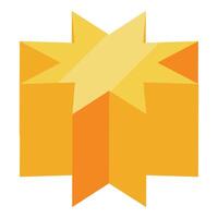 Eight pointed star combining orange and yellow colors creating a 3d effect vector