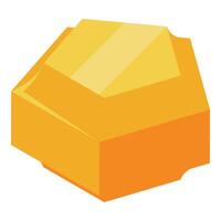 Bright yellow honeycomb block icon showing honey production vector
